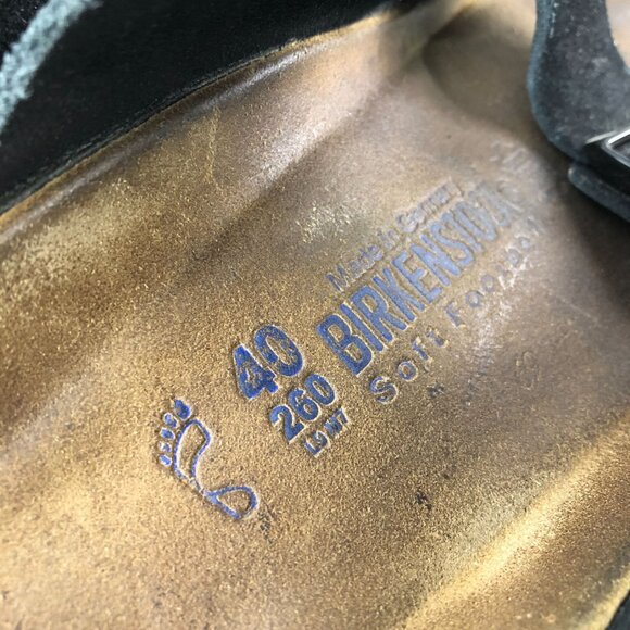 Birkenstock Unisex EU 40 M7 L9 Arizona Black Suede Open Toe SlipOn Slide Sandals - Picture 13 of 14